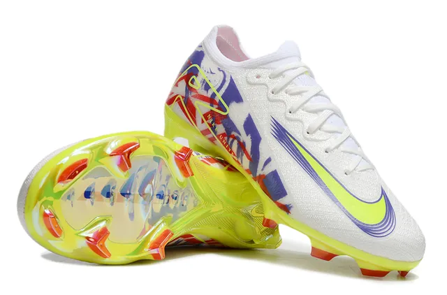 Nike White Multicolor Low-Cut Graphic-Print Upper Firm-Ground Soccer Shoes 4