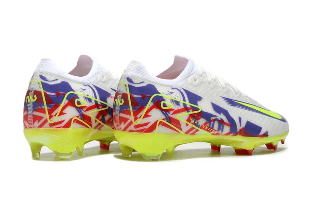 Nike White Multicolor Low-Cut Graphic-Print Upper Firm-Ground Soccer Shoes 5