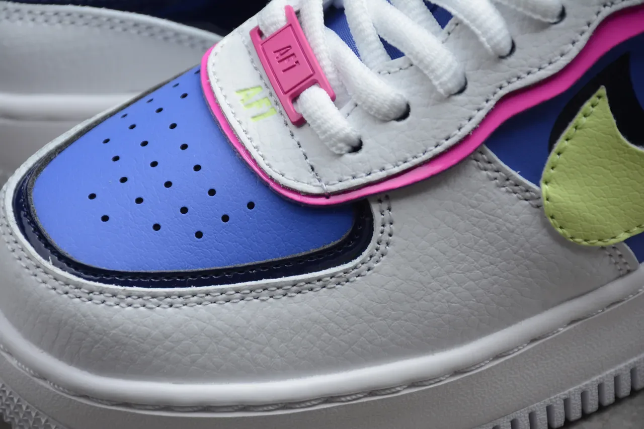Nike White Multicolor Platform Sole Layered Color-Block Upper Lifestyle Sneakers 10