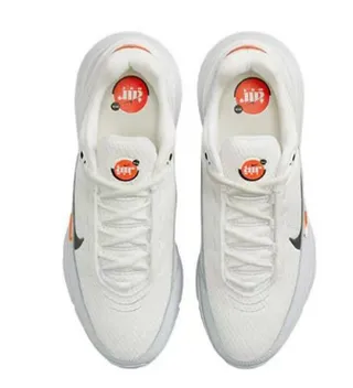 Nike White Orange Engineered Mesh Upper Visible Air Cushioning Lifestyle Sneakers 3