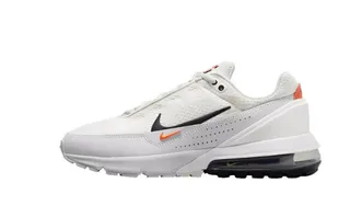 Nike White Orange Engineered Mesh Upper Visible Air Cushioning Lifestyle Sneakers 6