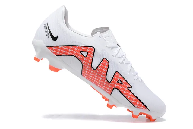 Nike White Orange Flyknit Upper Low-Cut Silhouette Firm-Ground Soccer Shoes 3