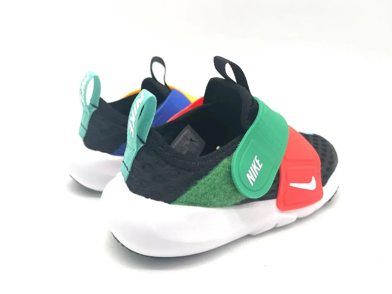 Nike White Orange Laceless Hook-and-Loop Strap Perforated Mesh Upper Lifestyle Sneakers 21