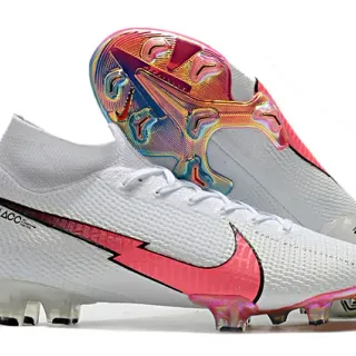 Nike 白色 粉色 高切 袜套领 虹彩 全息 鞋跟板 人工草地 足球鞋