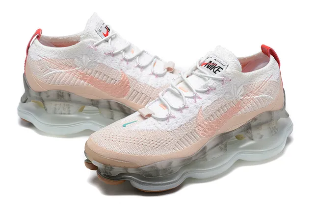 Nike White Pink Knit Upper Translucent Marbled Midsole Running Shoes 5