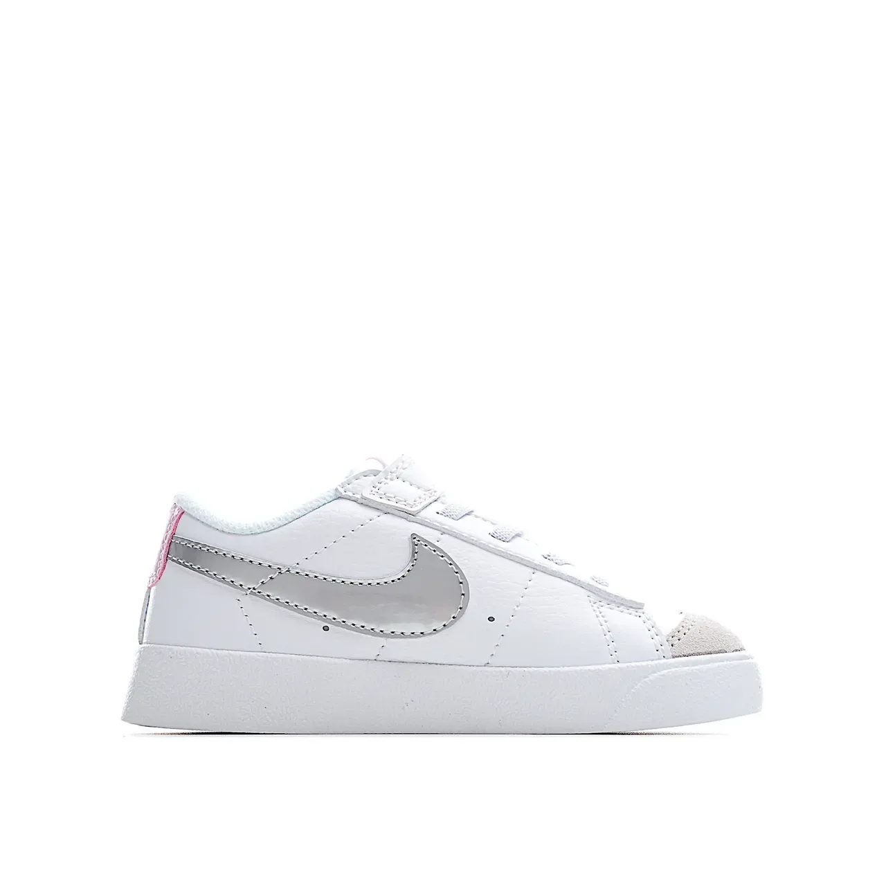 Nike White Pink Low-Top Padded Collar Lifestyle Sneakers 19