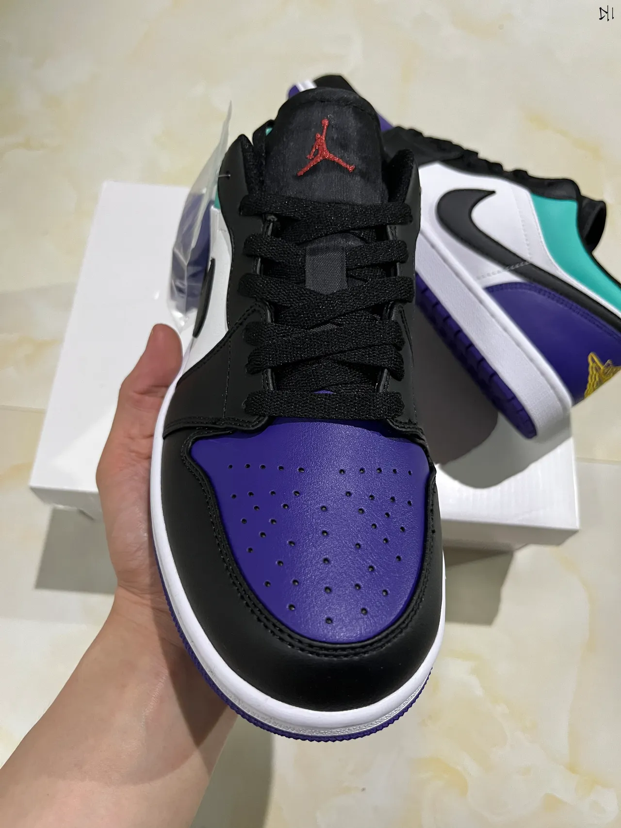 Nike White Purple Low-Top Basketball Silhouette Multi-Panel Leather Construction Lifestyle Sneakers 3