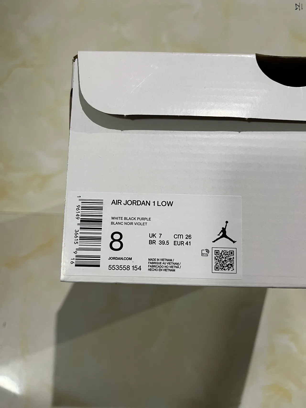 Nike White Purple Low-Top Basketball Silhouette Multi-Panel Leather Construction Lifestyle Sneakers 10