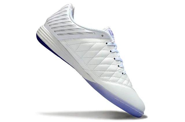 Nike Blanc Violet Matelassé Cuir Boîte à orteils Ventilation Jaula Synthétique Chaussures de Football Indoor 2
