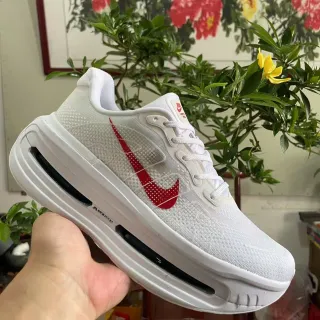 Nike Blancas Rojas Parte Superior de Malla Engineered Doble Visible Air Zoom Units Zapatos de Running