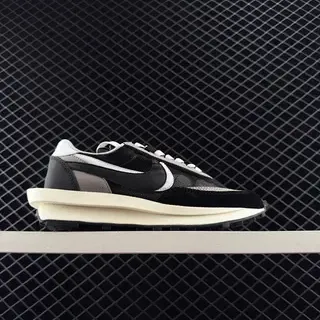 Nike x sacai LDWaffle काला सफेद ग्रे लाइफस्टाइल स्नीकर्स