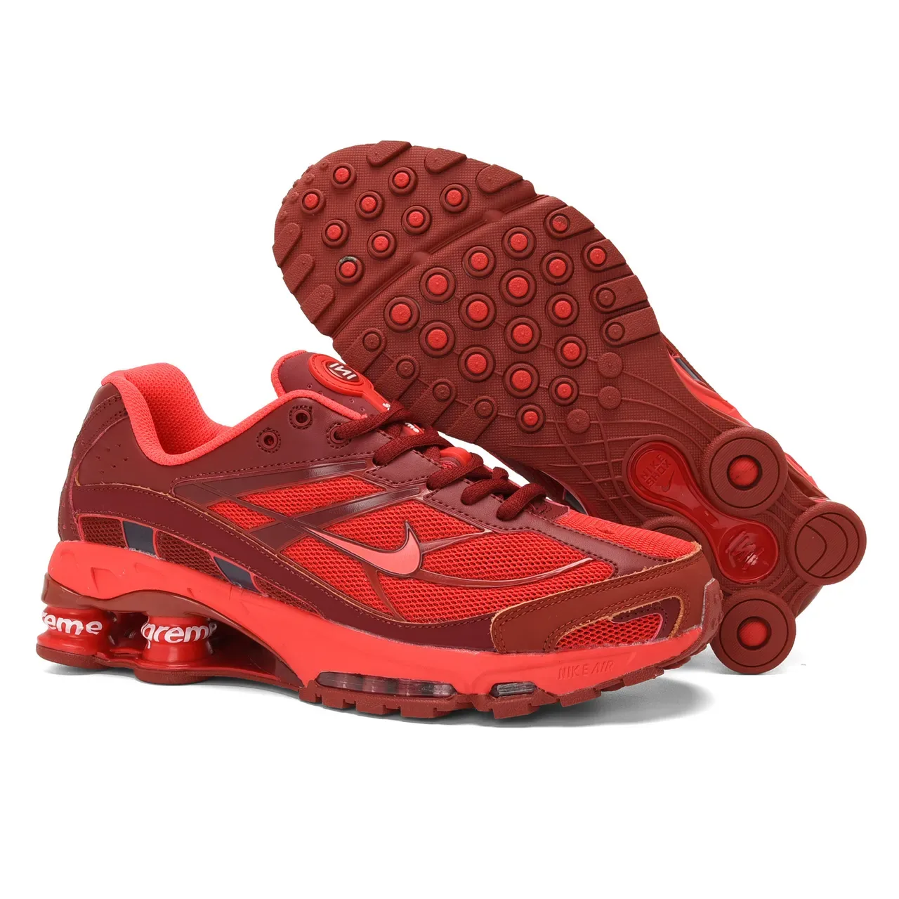 Nike x Supreme Shox NZ Red Lifestyle Sneakers 2