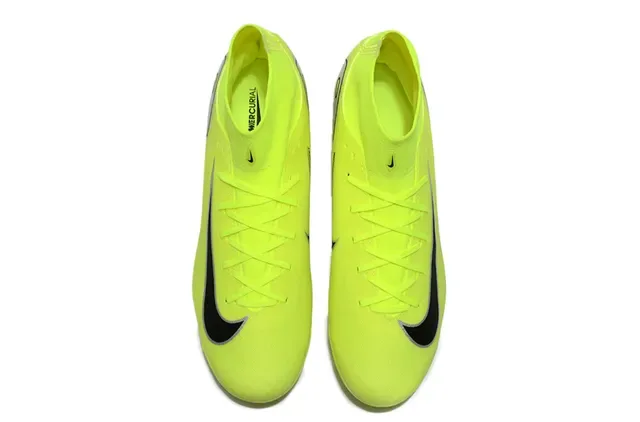 Nike Jaune Noir Haut-Coupé Ajustement Chaussette Néon Synthétique Tricoté Terrain Firme Chaussures de Football 2