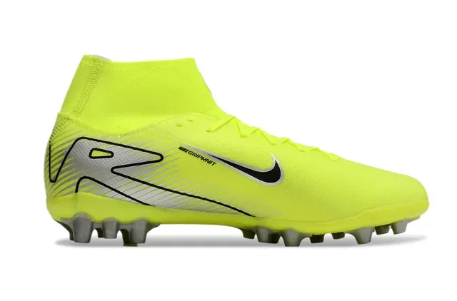 Nike Jaune Noir Haut-Coupé Ajustement Chaussette Néon Synthétique Tricoté Terrain Firme Chaussures de Football 7