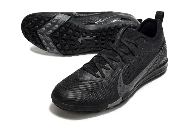 Nike Tênis de futebol turf com upper de knit amarelo e preto overlay de jaula sintético 4