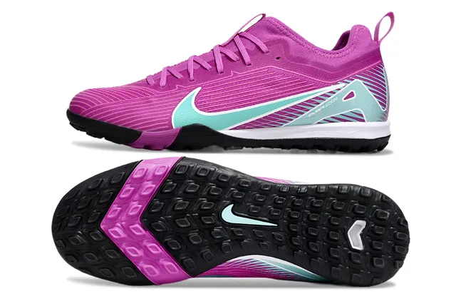 Nike Tênis de futebol turf com upper de knit amarelo e preto overlay de jaula sintético 14