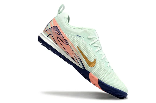 Nike Tênis de futebol turf com upper de knit amarelo e preto overlay de jaula sintético 16