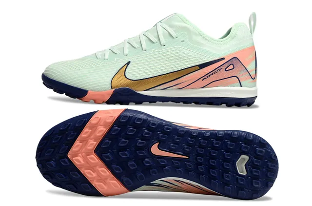 Nike Tênis de futebol turf com upper de knit amarelo e preto overlay de jaula sintético 21
