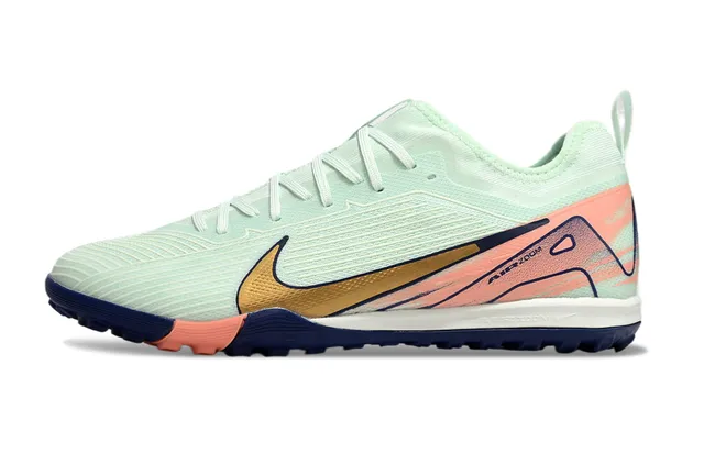 Nike Tênis de futebol turf com upper de knit amarelo e preto overlay de jaula sintético 22