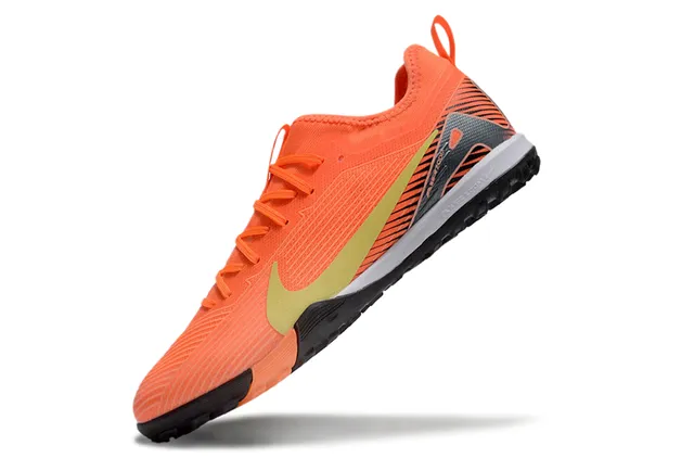 Nike Tênis de futebol turf com upper de knit amarelo e preto overlay de jaula sintético 24