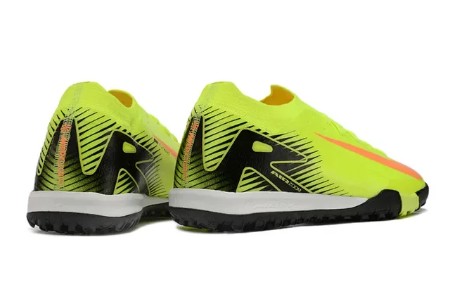 Nike Jaune Noir Low-Cut Knit Upper Molded Outsole Chaussures de Football Turf 5