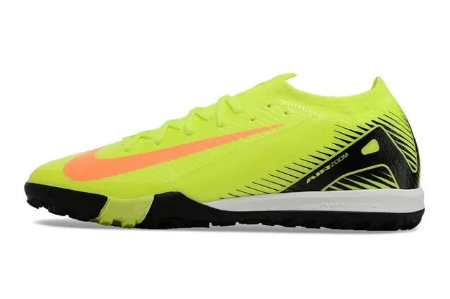 Nike Jaune Noir Low-Cut Knit Upper Molded Outsole Chaussures de Football Turf 7