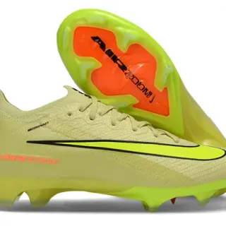 Nike Yellow Orange Knit Upper Low-Cut Firm-Ground Soccer Shoes