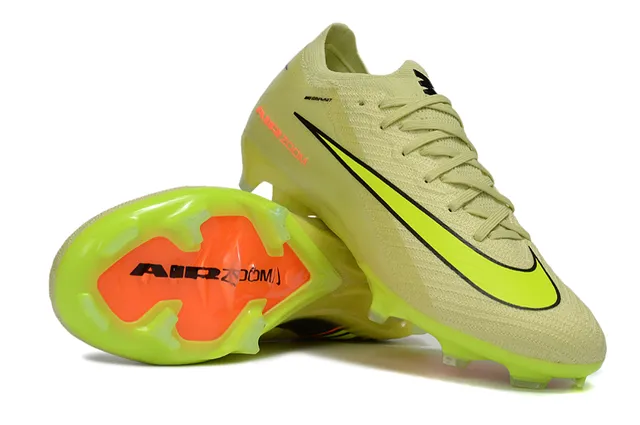 Nike Yellow Orange Knit Upper Low-Cut Firm-Ground Soccer Shoes 2