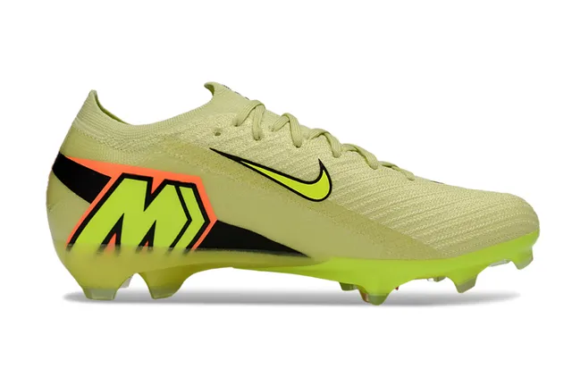 Nike Yellow Orange Knit Upper Low-Cut Firm-Ground Soccer Shoes 5