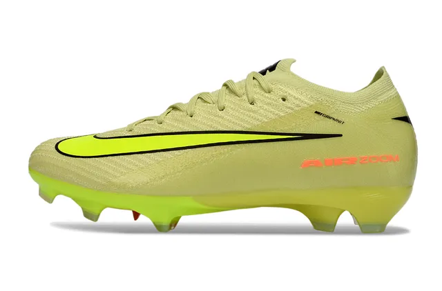 Nike Yellow Orange Knit Upper Low-Cut Firm-Ground Soccer Shoes 6