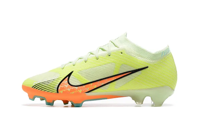 Nike Jaune Orange Chaussures de football à empeigne tricotée, lacets asymétriques, sol ferme 10