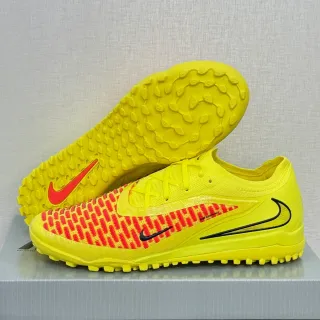 Nike Zapatos de fútbol amarillo rojo low-cut con upper Gripknit para turf