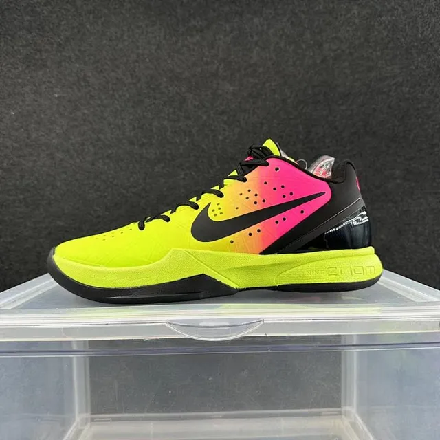 Nike Zoom Kobe IV Yellow Pink Low-Top Silhouette Gradient Neon Upper Basketball Shoes 2