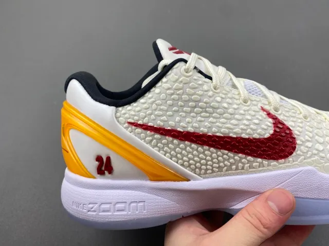 Nike Zoom Kobe VI White Red Yellow Basketball Shoes 3