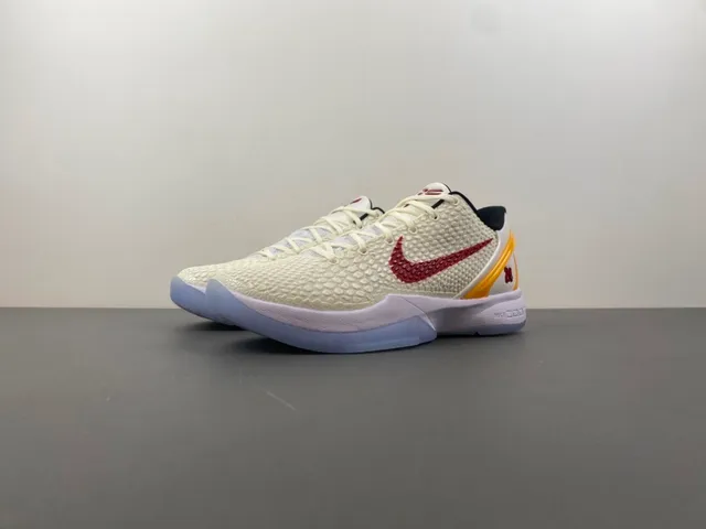 Nike Zoom Kobe VI White Red Yellow Basketball Shoes 10