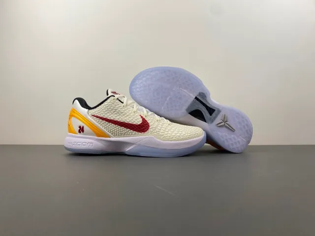 Nike Zoom Kobe VI White Red Yellow Basketball Shoes 12