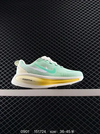 Nike ZoomX Green Yellow Engineered Mesh Upper Full-Length Midsole Running Shoes 2