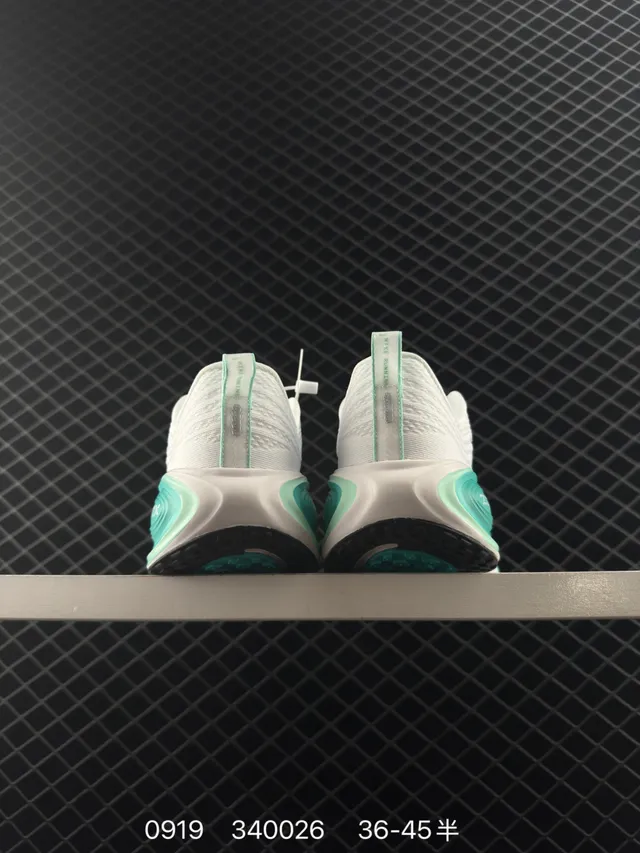 Nike ZoomX White and Teal Running Shoes 3