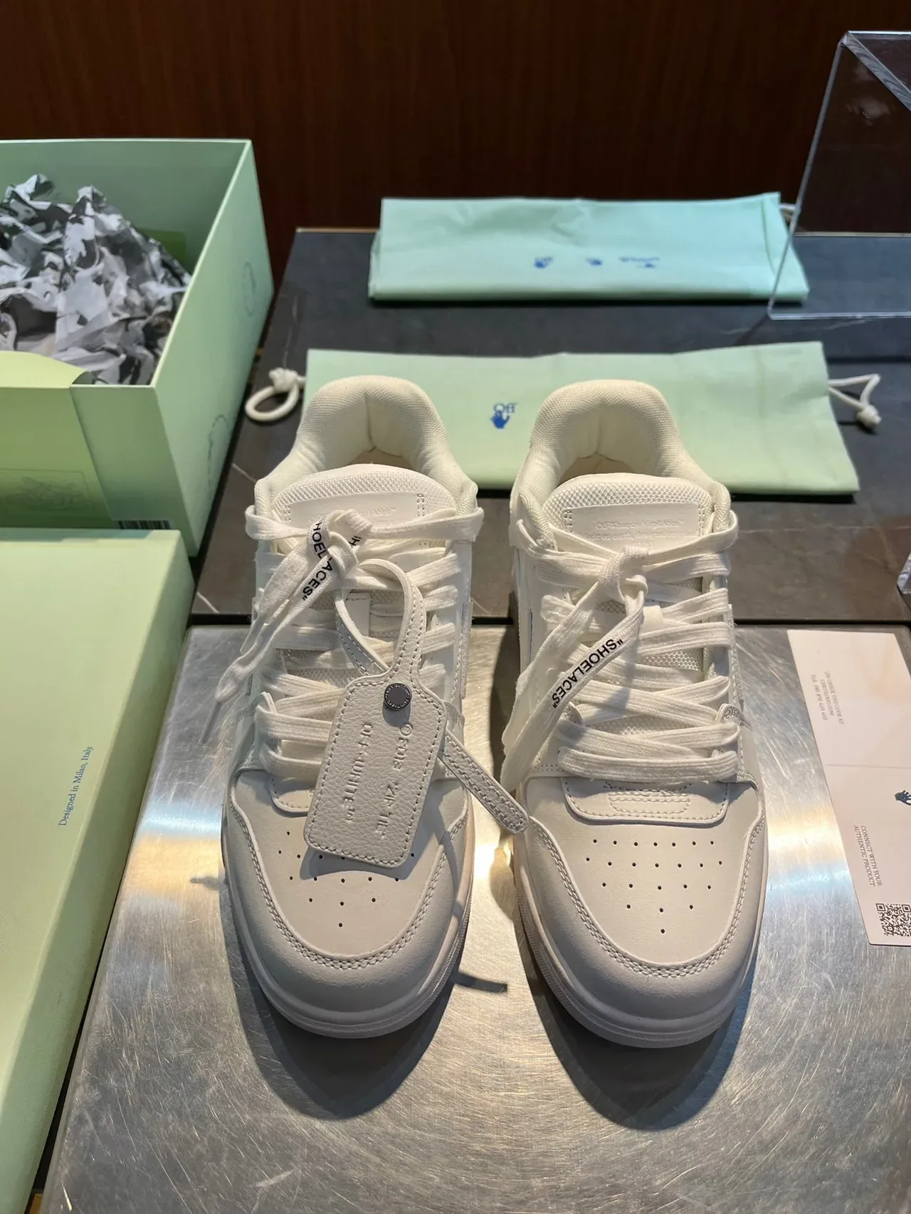 Off-White Beige Industrial Tag Diagonal Arrow Panel Lifestyle Sneakers 3