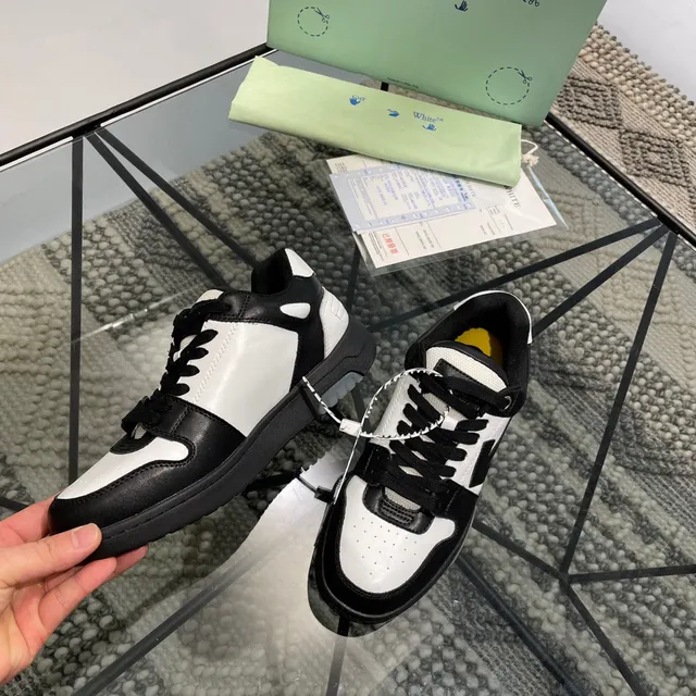 Off-White Chaussures Lifestyle Noires avec Logo de Flèche Diagonal Tige en Cuir Panelé 7