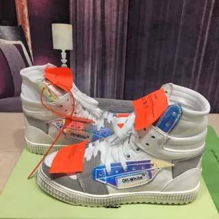 Off-White حذاء رياضي نمط الحياة رمادي عالي القدم لوحة هولوغرافيكية