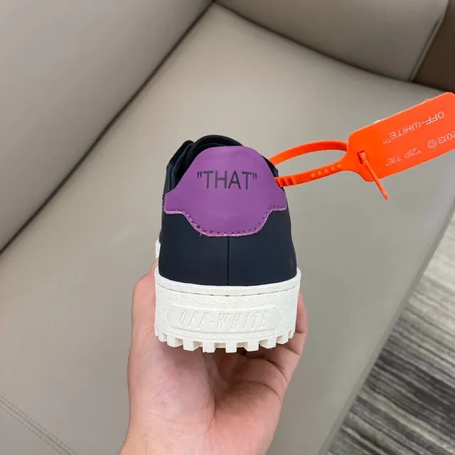 Off-White 生活方式运动鞋 黑紫色 低帮 麂皮-皮革混合鞋面 生活方式运动鞋 3