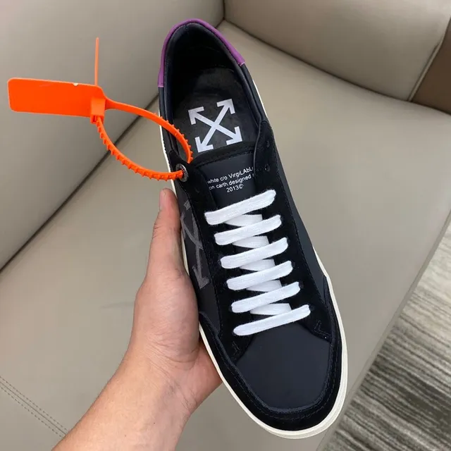 Off-White 生活方式运动鞋 黑紫色 低帮 麂皮-皮革混合鞋面 生活方式运动鞋 4