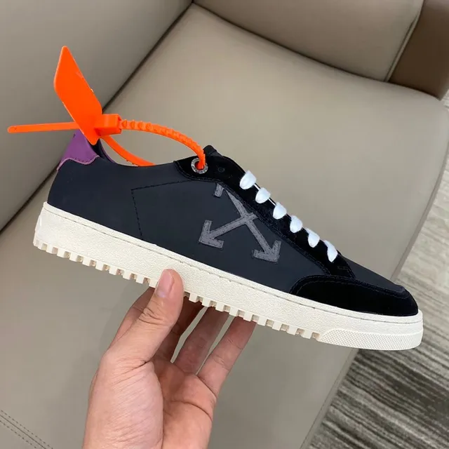 Off-White 生活方式运动鞋 黑紫色 低帮 麂皮-皮革混合鞋面 生活方式运动鞋 5