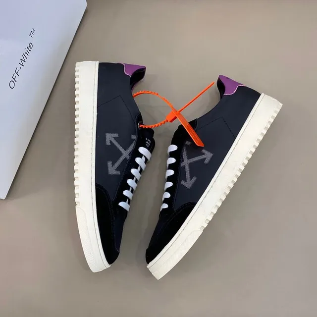 Off-White 生活方式运动鞋 黑紫色 低帮 麂皮-皮革混合鞋面 生活方式运动鞋 7
