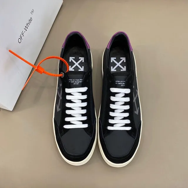 Off-White 生活方式运动鞋 黑紫色 低帮 麂皮-皮革混合鞋面 生活方式运动鞋 8