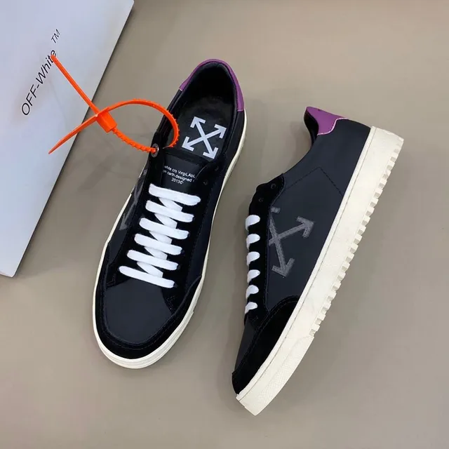 Off-White 生活方式运动鞋 黑紫色 低帮 麂皮-皮革混合鞋面 生活方式运动鞋 9