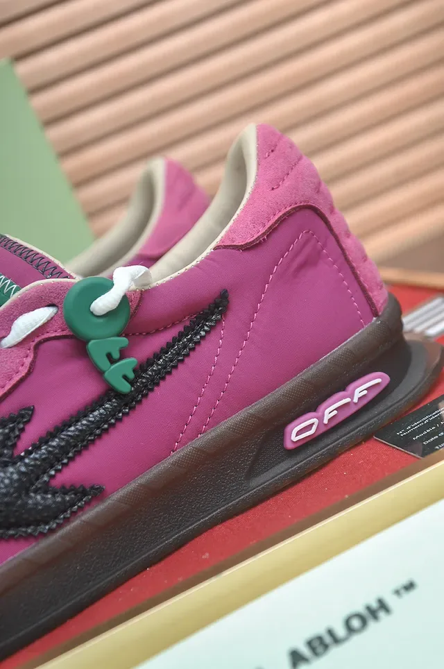 Off-White Pink Suede Green Tag Lifestyle Sneaker 2
