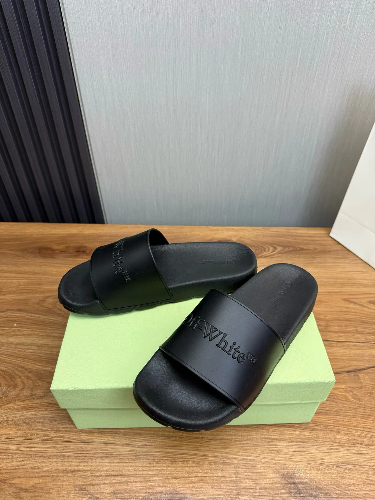 Off-White Slide Black Molded Rubber Slipper 3