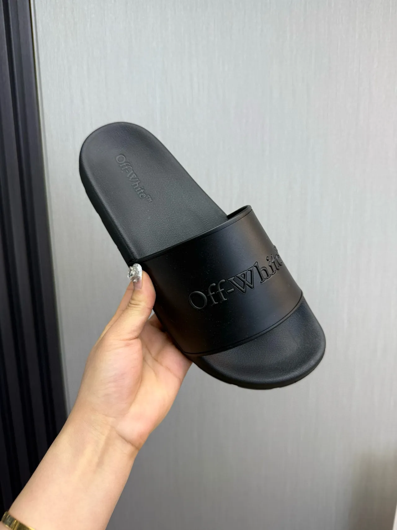 Off-White Slide Black Molded Rubber Slipper 7